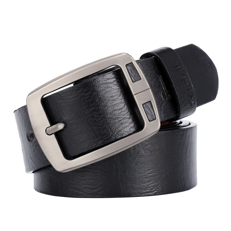 BEI WRH Dandali XX827 Men Retro Pin Buckle Leather Belt Waistband, Length: 125cm (Black)