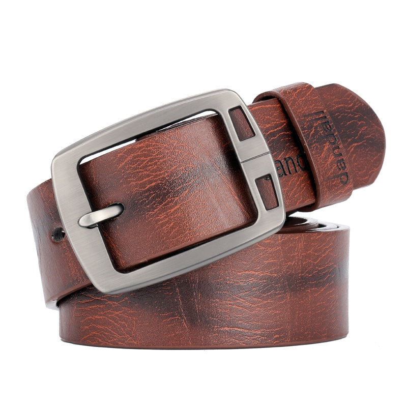 BEI WRH Dandali XX827 Men Retro Pin Buckle Leather Belt Waistband, Length: 125cm (Coffee)