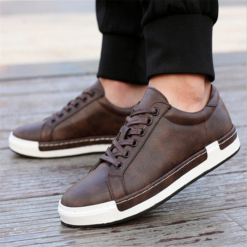 BEI WRH Baroque Shoes Casual PU Leather Sports Shoes for Men, Size:42(Brown)