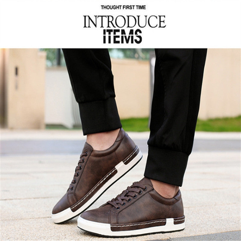 BEI WRH Baroque Shoes Casual PU Leather Sports Shoes for Men, Size:42(Brown)