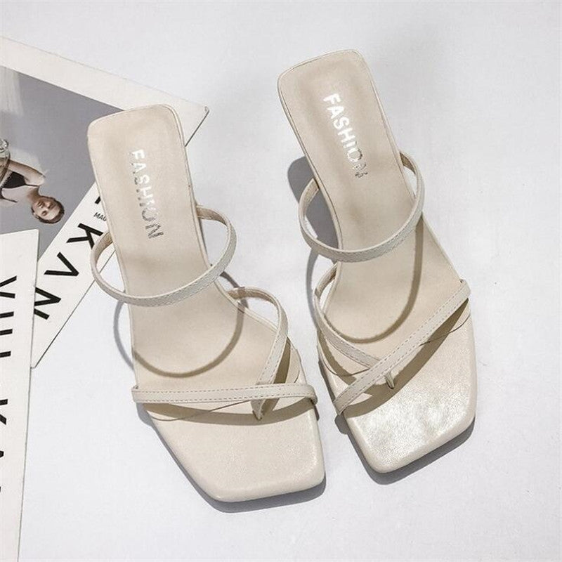 BEI WRH Pin-toe Stiletto Fashion Women High Heel Sandals(Yellow)