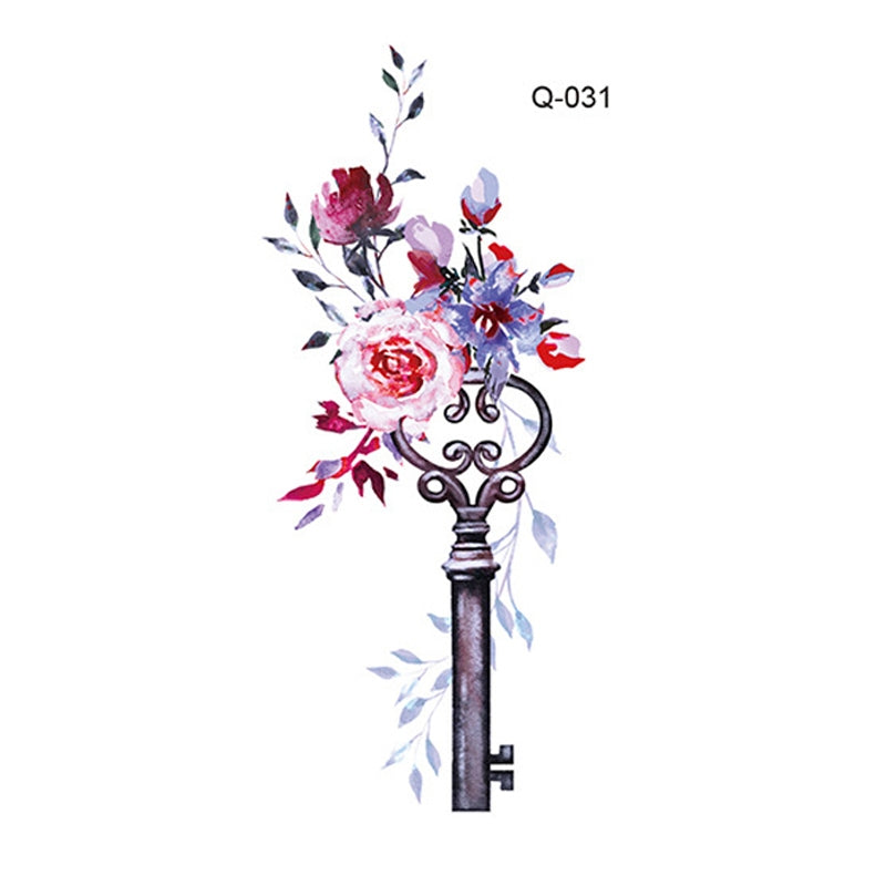 BEI WRH 50 PCS Literary Small Fresh Flower Tattoo Sticker Rose Waterproof Lasting Arm Sticker