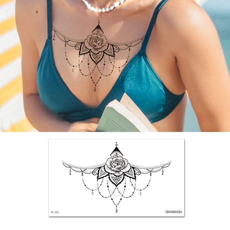 BEI WRH 10 PCS Waterproof Tattoo Sticker Clavicle Chest Scar Covering Sticker