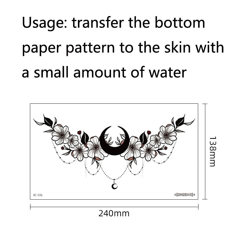 BEI WRH 10 PCS Waterproof Tattoo Sticker Clavicle Chest Scar Covering Sticker