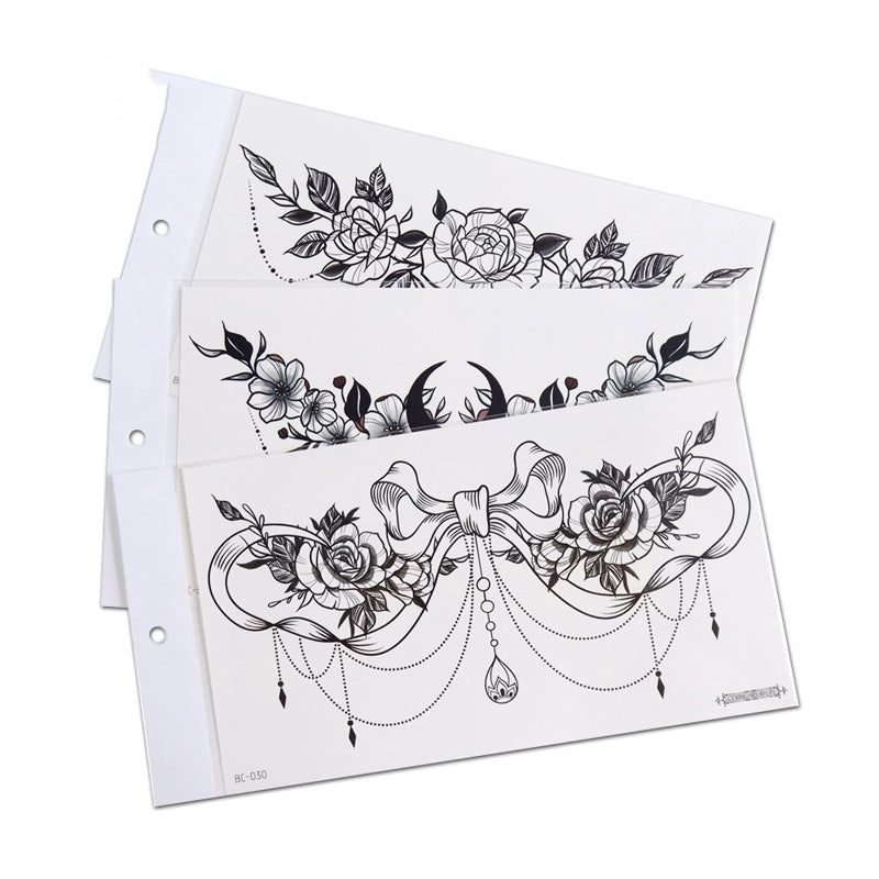 BEI WRH 10 PCS Waterproof Tattoo Sticker Clavicle Chest Scar Covering Sticker