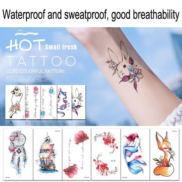 BEI WRH 100 PCS Small Fresh Waterproof Temporary Back Tattoo Stickers