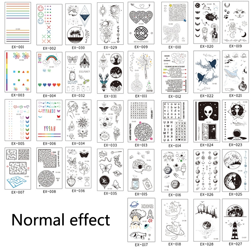 BEI WRH 10 PCS Waterproof Color Luminous Tattoo Sticker Face Sticker