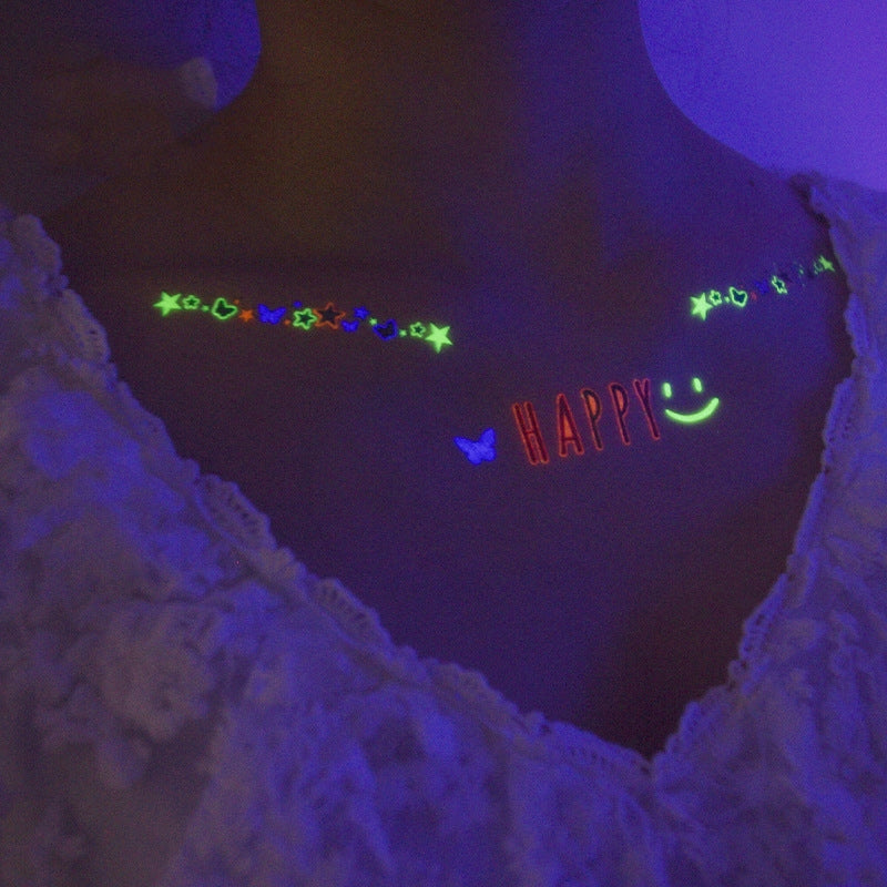BEI WRH 10 PCS Waterproof Color Luminous Tattoo Sticker Face Sticker