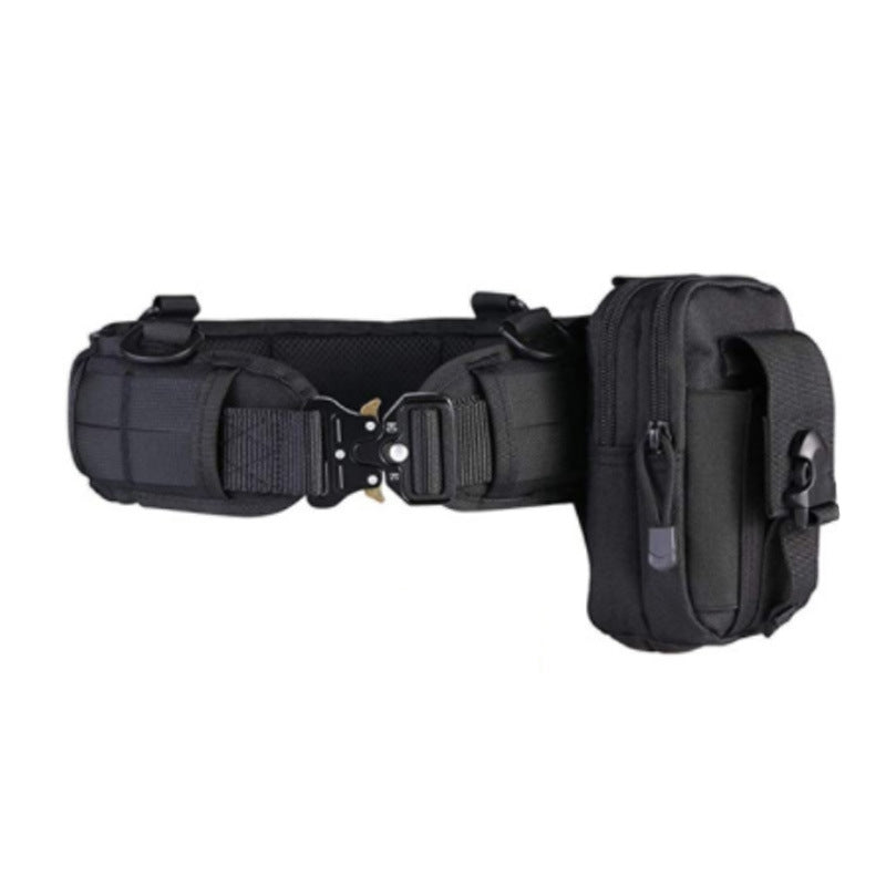 BEI WRH Outdoor Hunting Belt Nylon Waist Belt,Spec: With Bag Black