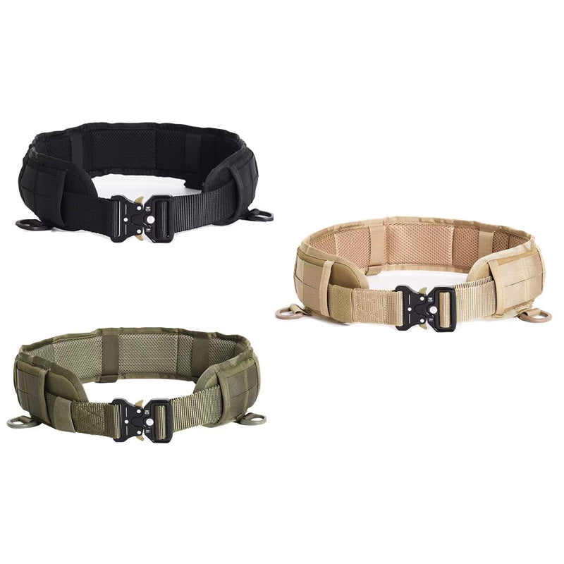 BEI WRH Outdoor Hunting Belt Nylon Waist Belt,Spec: With Bag Black
