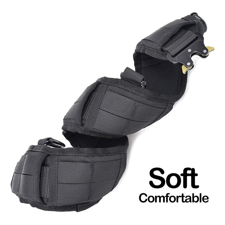 BEI WRH Outdoor Hunting Belt Nylon Waist Belt,Spec: With Bag Black