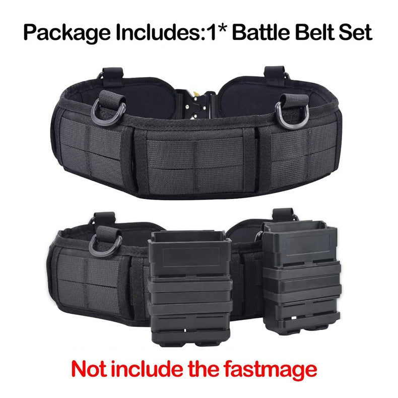 BEI WRH Outdoor Hunting Belt Nylon Waist Belt,Spec: With Bag Black