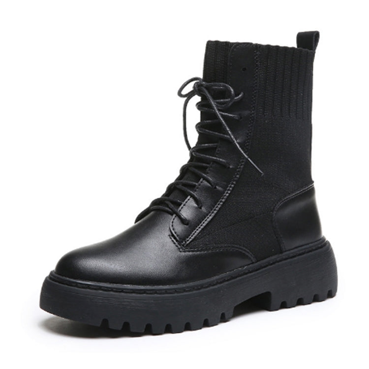 BEI WRH Men Martin Boots High-top Retro Sock Mouth Men Boots, Size: 40(JL-MD205 Black)