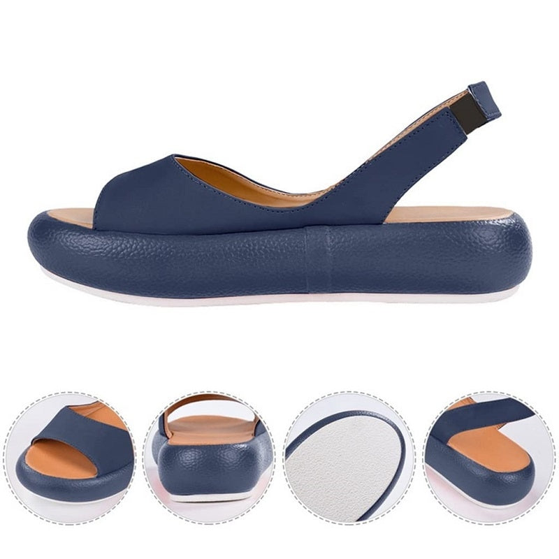 BEI WRH Women Fish Mouth Microfiber Elastic Band Wear-resistant Low-heel Sandals, Size: 40(White)