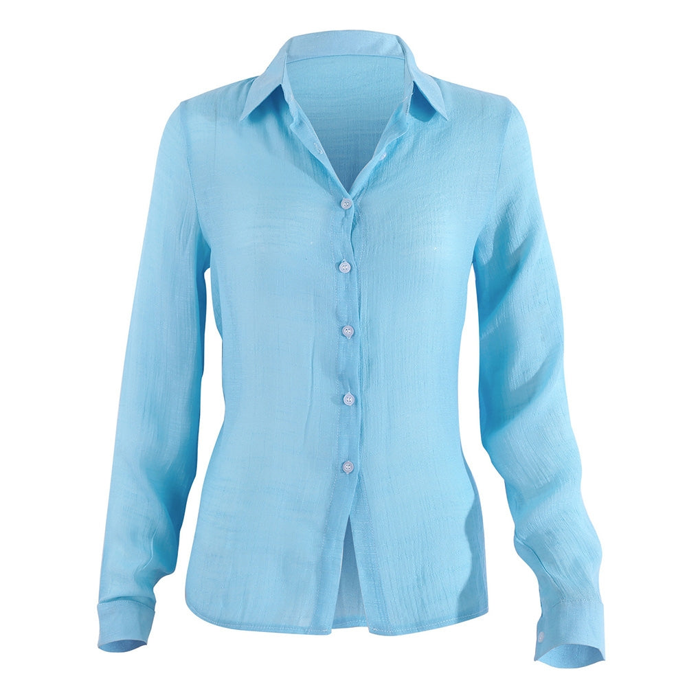 BEI WRH Spring And Autumn Casual Loose Long-Sleeved Breathable Linen Shirt, Size: M(Green)