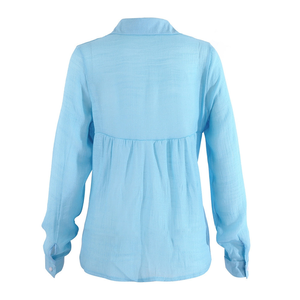 BEI WRH Spring And Autumn Casual Loose Long-Sleeved Breathable Linen Shirt, Size: M(Green)