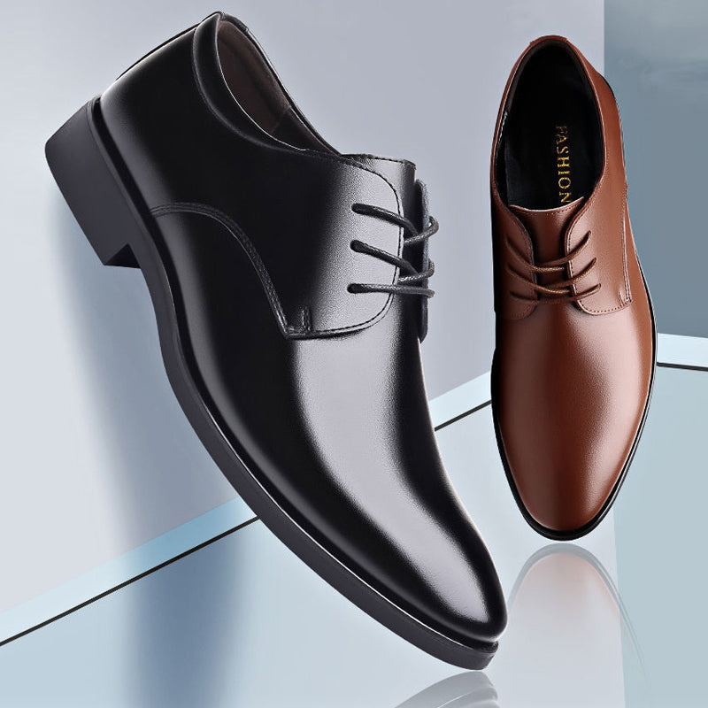 BEI WRH Suit Groomsmen Men Shoes Business Formal Casual Leather Shoes, Size: 42(Black)