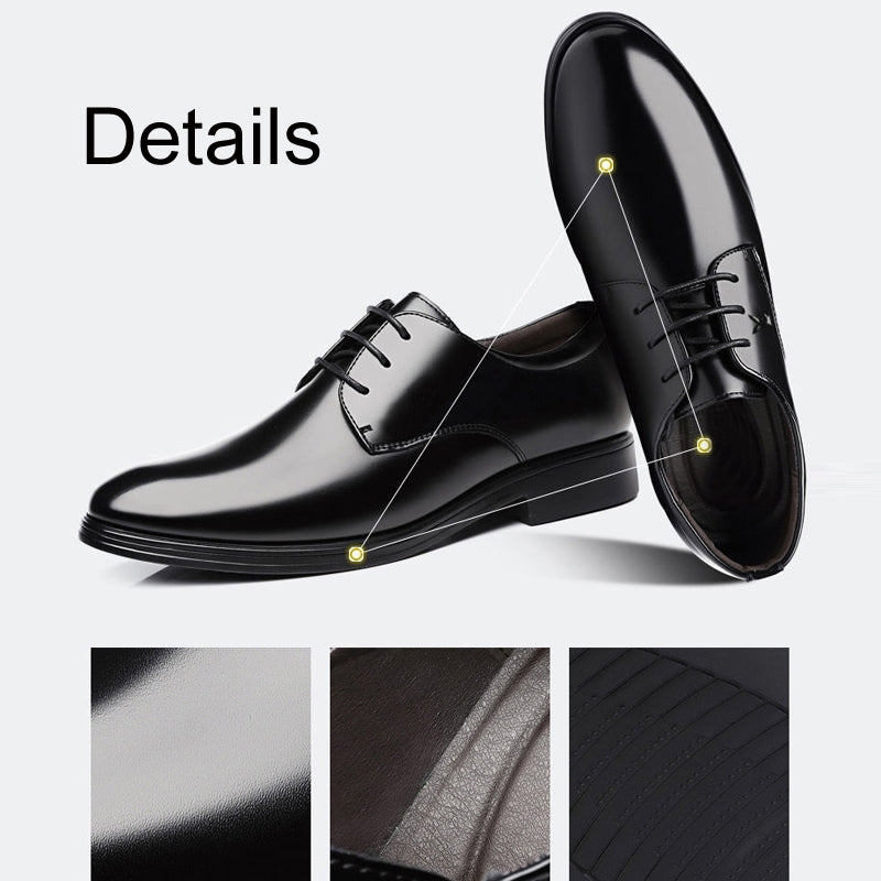 BEI WRH Suit Groomsmen Men Shoes Business Formal Casual Leather Shoes, Size: 42(Black)