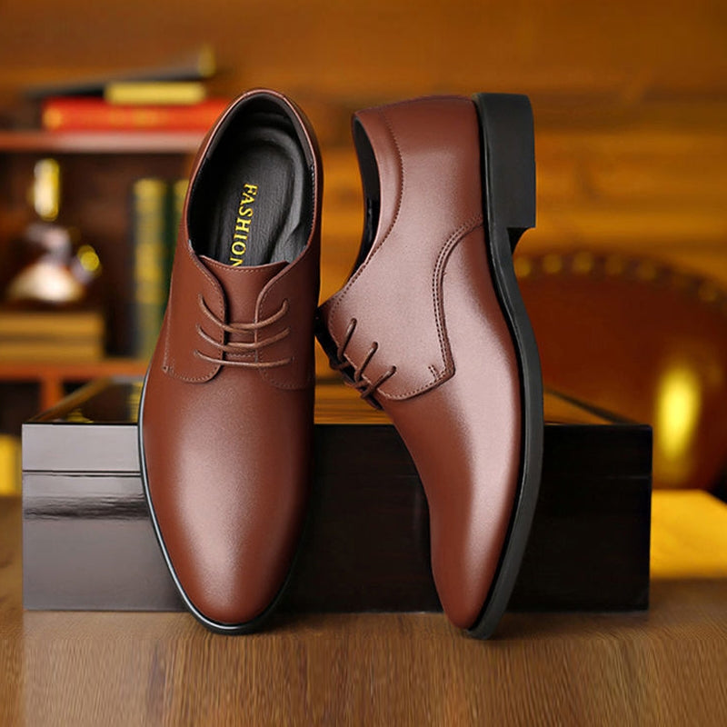BEI WRH Suit Groomsmen Men Shoes Business Formal Casual Leather Shoes, Size: 42(Black)