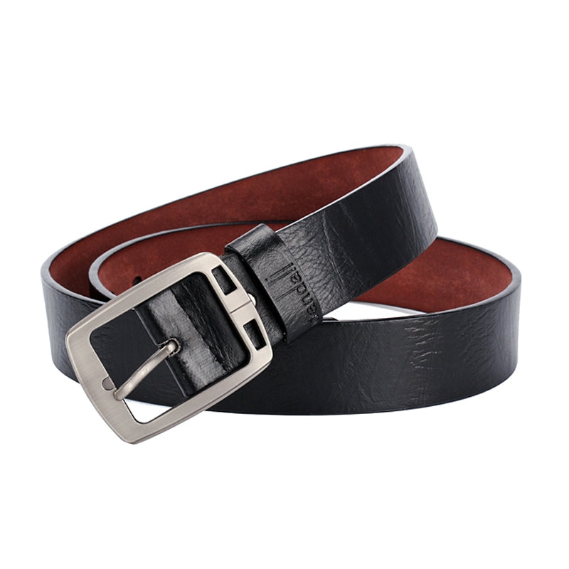 BEI WRH Dandali XX827 Men Retro Pin Buckle Leather Belt Waistband, Length: 125cm (Black)