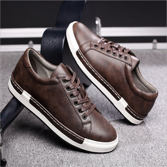 BEI WRH Baroque Shoes Casual PU Leather Sports Shoes for Men, Size:42(Brown)