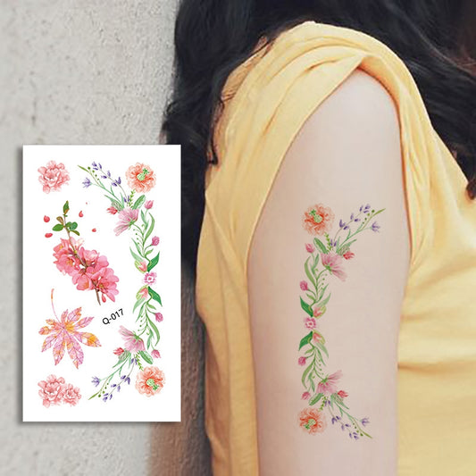 BEI WRH 50 PCS Literary Small Fresh Flower Tattoo Sticker Rose Waterproof Lasting Arm Sticker