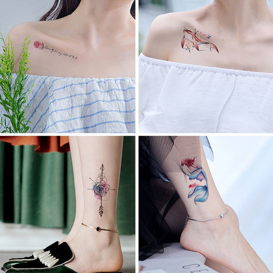 BEI WRH  100 PCS Small Fresh Waterproof Temporary Back Tattoo Stickers
