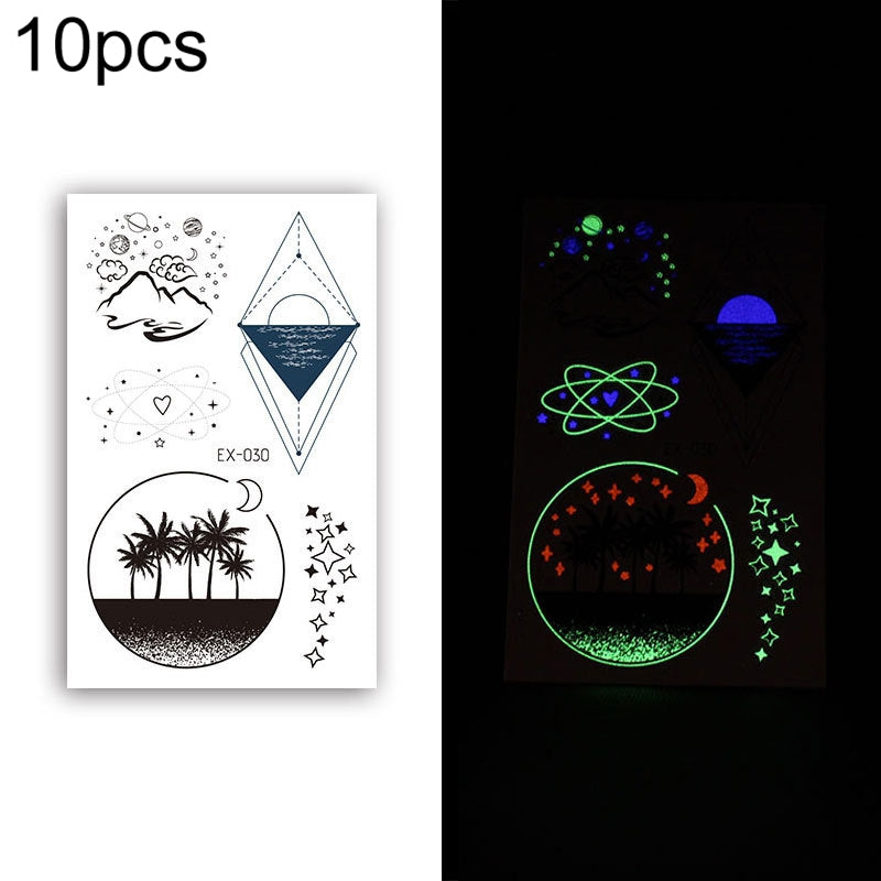 BEI WRH 10 PCS Waterproof Color Luminous Tattoo Sticker Face Sticker
