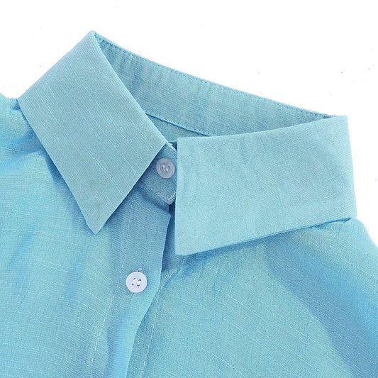 BEI WRH Spring And Autumn Casual Loose Long-Sleeved Breathable Linen Shirt, Size: M(Green)
