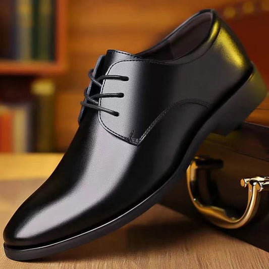 BEI WRH Suit Groomsmen Men Shoes Business Formal Casual Leather Shoes, Size: 42(Black)