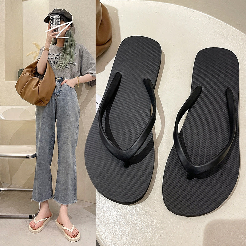 BEI WRH Women Summer Outer Slippers Flip-flops Sandals Beach Shoes, Size: 39-40(Lake Green)