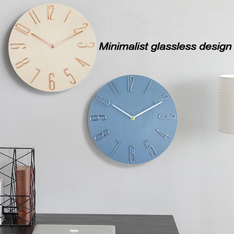 BEI WRH 12 Inch Frameless Minimalist Wall Clock Silent Modern Quartz Clock for Living Room, Bedroom, Kitchen, Color: Blue Gray - Mega Discount Store LebanonLebanon