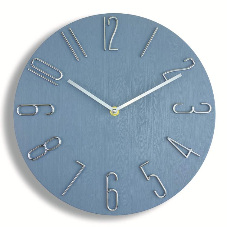 BEI WRH 12 Inch Frameless Minimalist Wall Clock Silent Modern Quartz Clock for Living Room, Bedroom, Kitchen, Color: Blue Gray - Mega Discount Store LebanonLebanon