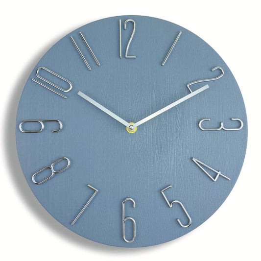 BEI WRH 12 Inch Frameless Minimalist Wall Clock Silent Modern Quartz Clock for Living Room, Bedroom, Kitchen, Color: Blue Gray - Mega Discount Store LebanonLebanon