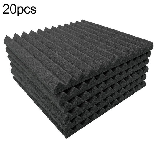 BEI WRH 20pcs / Pack 30x30x2.5cm Triangular Groove Style Recording Studio Drum Video Room Sound Insulation Board Silencer Cotton(Black) - Mega Discount Store LebanonLebanon