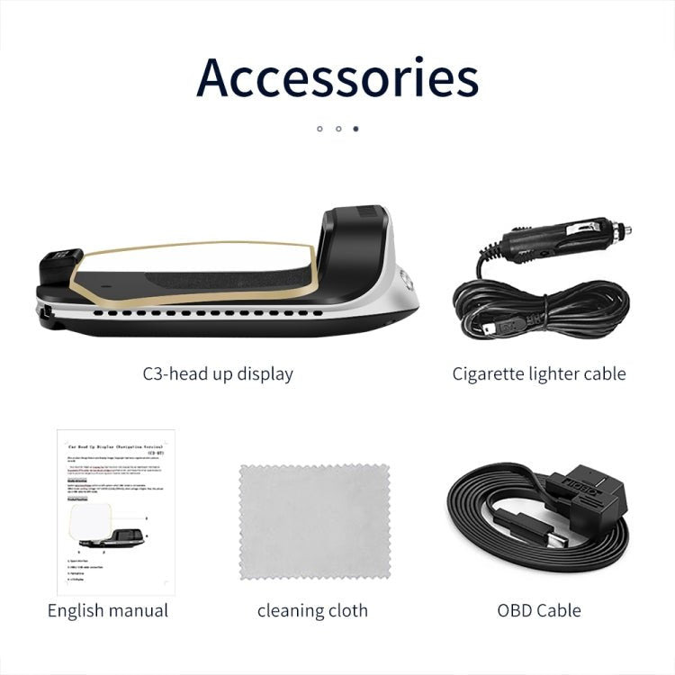 BEI WRH C3 OBD2 + GPS Mode Car Head - up Display HUD Overspeed / Speed / Water Temperature Too High / Voltage Too Low / Engine Failure Alarm / Fatigue Driving Reminder / Navigation Function - Mega Discount Store LebanonLebanon