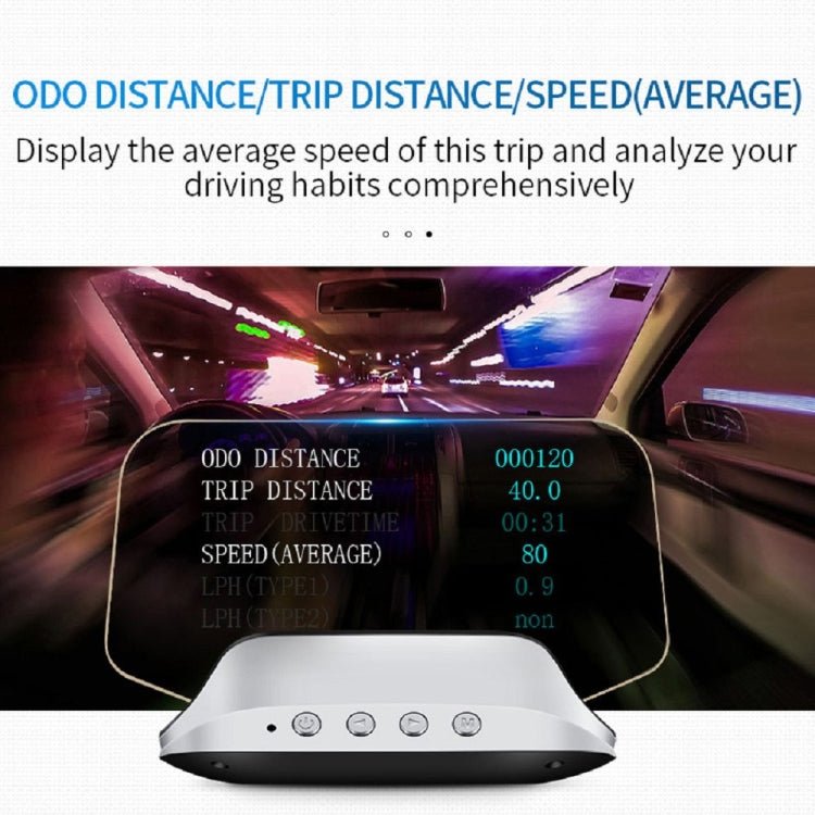 BEI WRH C3 OBD2 + GPS Mode Car Head - up Display HUD Overspeed / Speed / Water Temperature Too High / Voltage Too Low / Engine Failure Alarm / Fatigue Driving Reminder / Navigation Function - Mega Discount Store LebanonLebanon